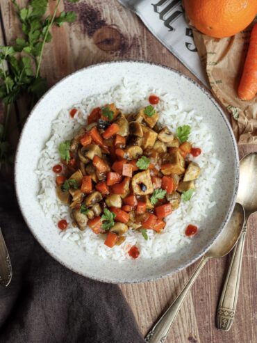 Tempeh et petits légumes laqués à l'orange 4 IMG 3011