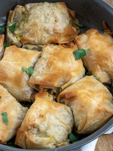 Feuilletés croustillants à la pâte filo, saumon et poireaux 9 Img 8046