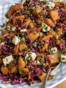 Salade de lentilles rôties