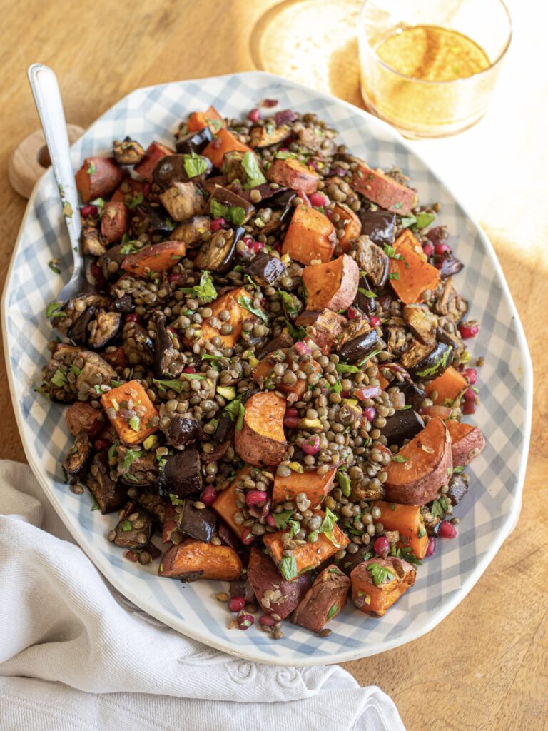 Salade de lentilles, patates douces et aubergines rôties : le plat complet qui a tout bon 2 IMG 2087